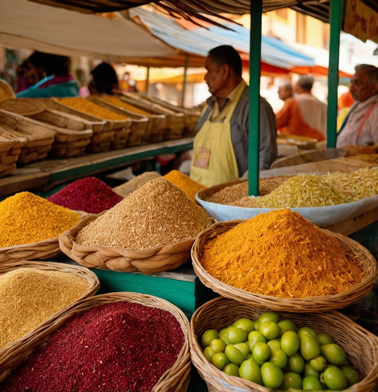 Auténtico mercado de frutos secos y pastas